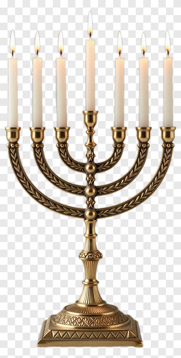 Golden Menorah With Candles PNG