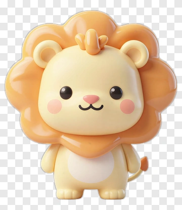 Cute Cartoon Lion Character PNG