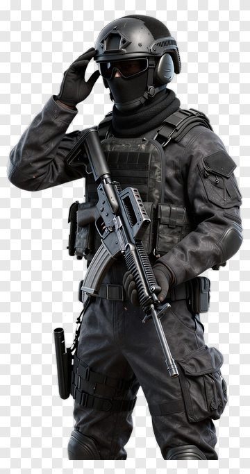 Soldier Saluting With A Rifle PNG