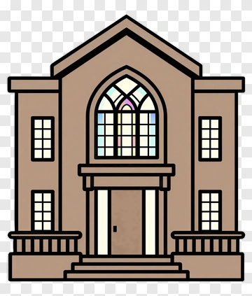 Cartoon House With Stained Glass Windows PNG