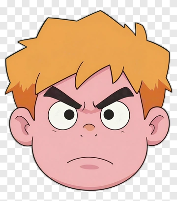 Cartoon Boy With Angry Expression PNG