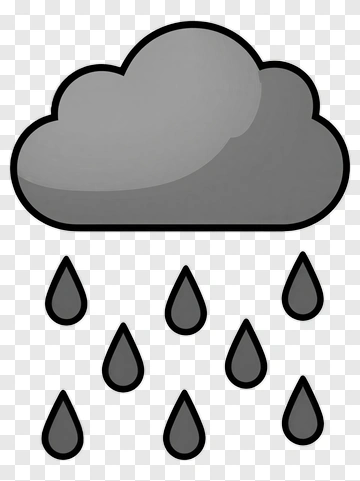Cartoon Cloud With Raindrops PNG