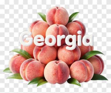 Peach Pile With Georgia Text PNG
