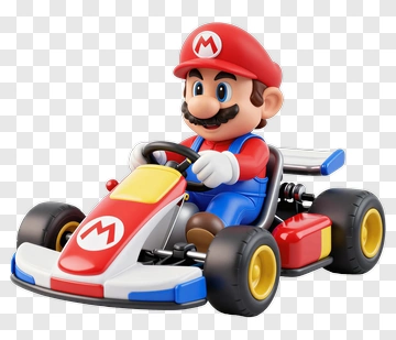 Mario Driving A Go-Kart PNG