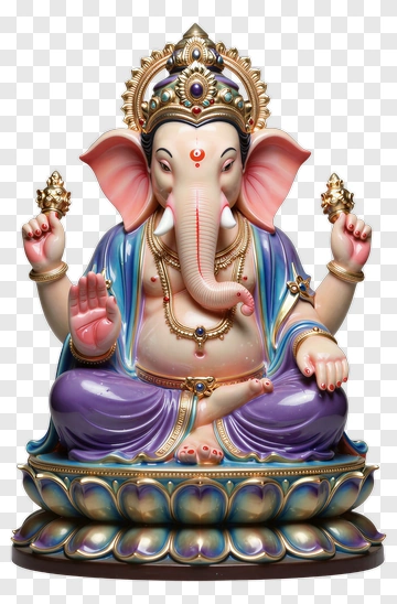 Colorful Ganesha Statue PNG