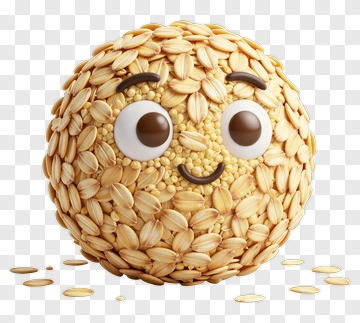Cartoon Oatmeal Ball With A Happy Face PNG