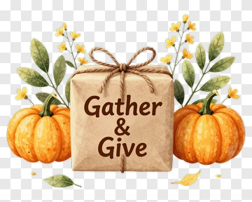 Gather And Give Gift Box With Pumpkins PNG