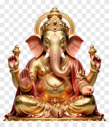 Golden Ganesh Statue PNG