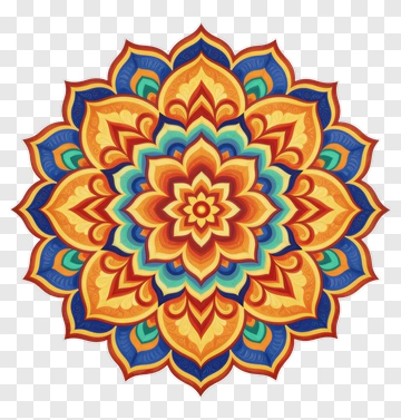 Colorful Mandala Design PNG