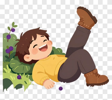 Happy Child Playing In The Garden PNG
