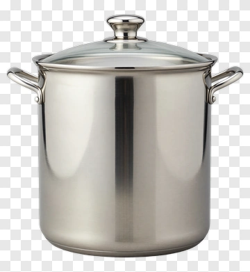 Stainless Steel Cooking Pot With Lid PNG