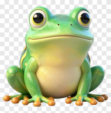 3D Cartoon Frog PNG