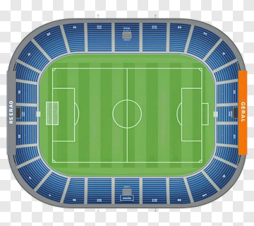 Top View Of A Soccer Stadium Field PNG