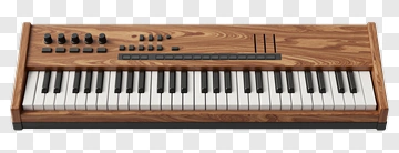 Wooden Keyboard With Control Knobs PNG