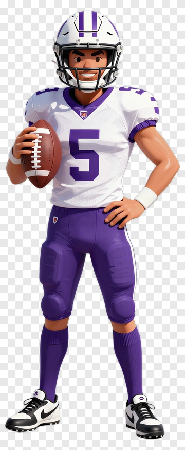 3D Football Player Holding A Football PNG