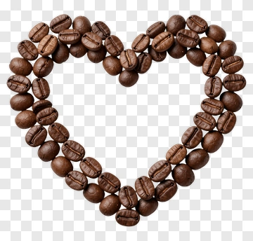 Heart Shape Made Of Coffee Beans PNG