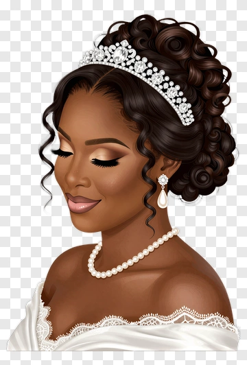 Elegant Bride With Pearl Accessories PNG