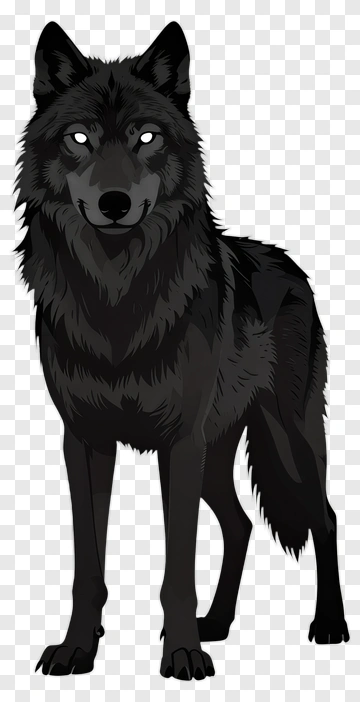 Cartoon Black Wolf PNG