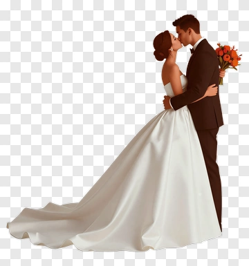Wedding Couple Embracing PNG