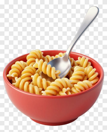 Bowl Of Pasta With Spoon PNG