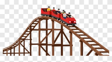 Roller Coaster With Red Cars PNG