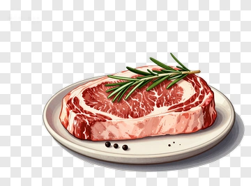 Raw Ribeye Steak With Rosemary PNG