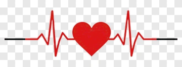 Heartbeat Line With Red Heart Symbol PNG