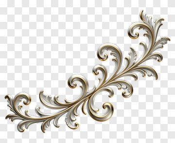 Golden Ornamental Flourish Design PNG