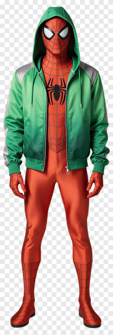 Spider-Man In Green Jacket PNG