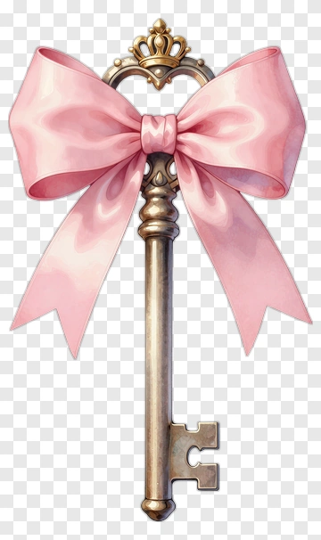 Key With Pink Bow PNG