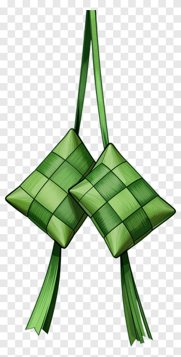 Green Ketupat Decoration PNG
