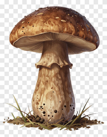 Realistic Mushroom Growing In The Ground PNG