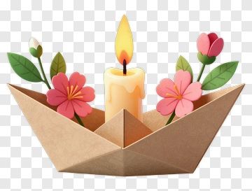 Candle In A Flower Boat PNG