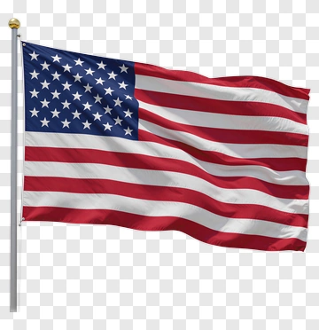 American Flag Waving In The Wind PNG