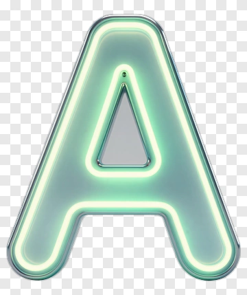 3D Neon Letter A PNG