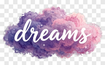 Dreams Text In Colorful Cloud PNG