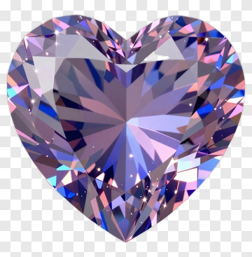 Colorful Heart-Shaped Gemstone PNG