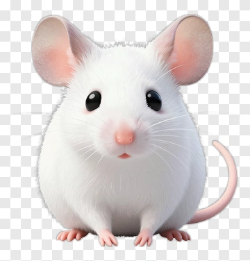 3D White Mouse PNG