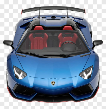 Blue Sports Car With Red Interior PNG