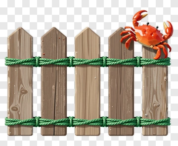 Wooden Fence With A Crab PNG