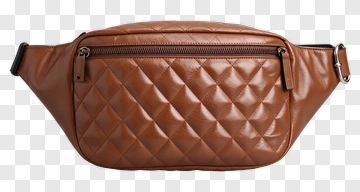 Brown Quilted Fanny Pack PNG