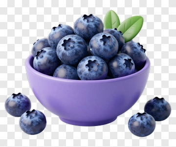 Bowl Of Fresh Blueberries PNG