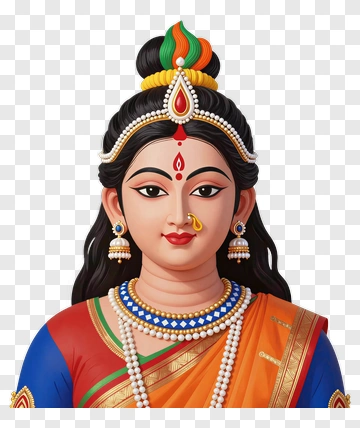 Traditional Indian Woman In Colorful Attire PNG