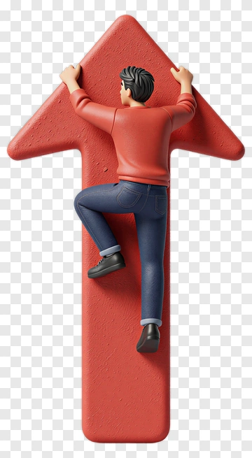 Person Climbing A Red Arrow PNG