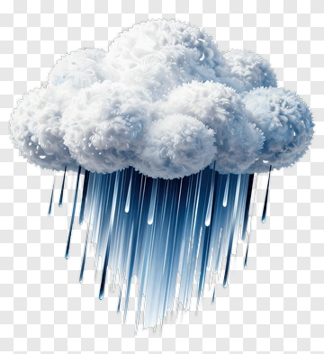 3D Cloud With Rain PNG