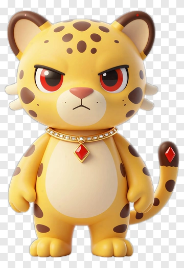 Cartoon Leopard Character With Jewelry PNG