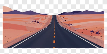 Desert Road Landscape PNG
