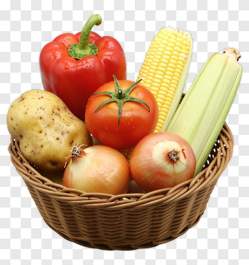 Vegetable Basket With Fresh Produce PNG