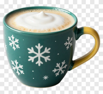 Coffee Mug With Snowflakes PNG