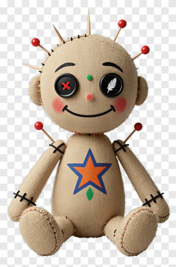 Voodoo Doll With Colorful Features PNG